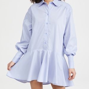en saison light blue button down dress